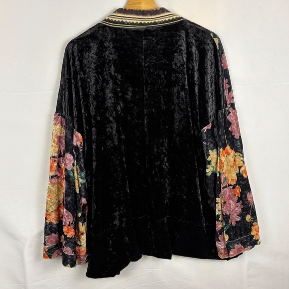 Loverich Women Velvet Kimono Jacket Sz L-XL Open Front Boho Gypsy Luxe Regal - Picture 5 of 11